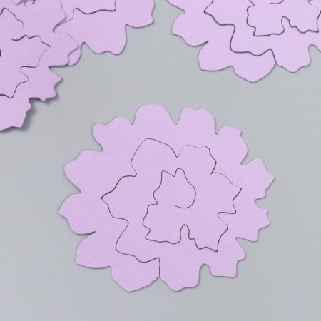 The workpiece of Foamiran "Flower Curly" 10x9.5 cm set 5 pcs. Ribbed lilac mix-2