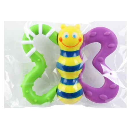 The “butterfly” rattle with elastic elements, in a bag, crumb I-8