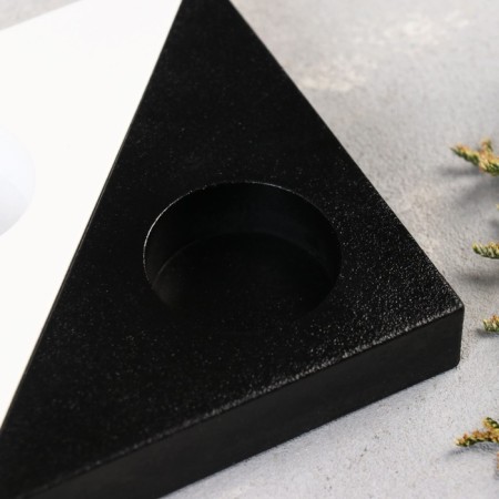 Gypsum pawing "Para", 11.2x11.2x2 cm, under a teaspoon, black and white-3