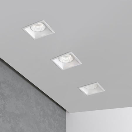 Builtrous lamp Elektrostandard, Punto, 90x90x43 mm, GU10, white color-3