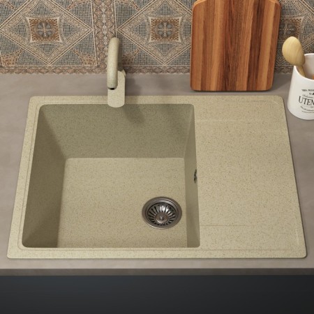 Uperwood Econ UPD-202 kitchen washing, oval, color 002 beige matte-3