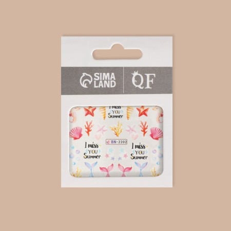 Slider - nail design “Eh, sea!”, Packing 6 pcs, multi -colored-1
