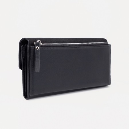 Women's wallet on magnets, black color-1