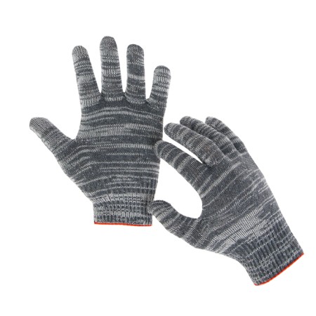 Workers, m/b gloves, knitting grade 10, 5 threads, size 9, without coating, gray