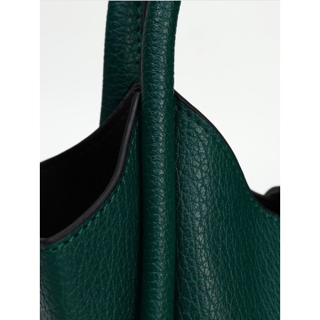 Bag Female Tout with zipper, dark green color-8