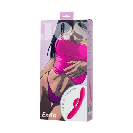 Vibrator with vacuum-wave stimulation Jos Enila, silicone, pink color, 23 cm-14