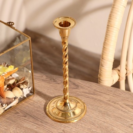 Candlelick for 1 candle "A wave" Brass 22.5x9x9 cm-1