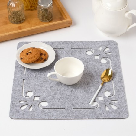 Napkin Decorative shade "Classic" color gray, 30x30 cm, 100% p/e, felt