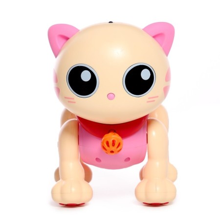 Robot Cat "Poltovod" Zhorya, on the control panel, interactive: sensory, sound, light, on batteries, in Russian, pink-1