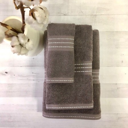 Trick London towel 50x90 cm, gray-brown, 100% cotton, 430g/m