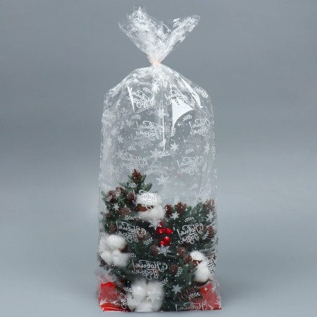 Gift package with a hard bottom "New Year's gifts", 11x 17 x 60 cm, New Year-2