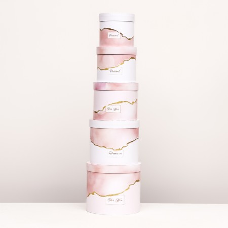 Set of hats 5 in 1 "tenderness" pink, 22 x 19.5, 14 x 13 cm-2