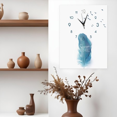 Carty clock is wall-mounted, interior "feather", silent, 30 x 40 cm-2