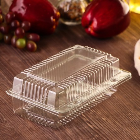 A disposable plastic container with an unnecessary lid UT39/1, 880 ml, 18 × 11 × 7 cm, internal 16 × 8.5 cm, transparent color-1