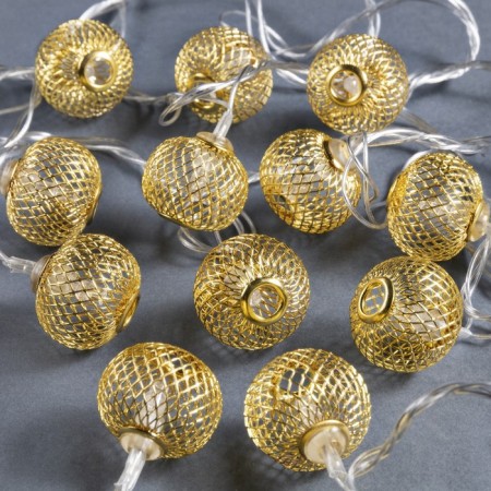 Garland “thread” 4 m with nozzles “ball mesh”, ip20, transparent thread, 20 LED, glow warm white, 8 modes, 220 V-5