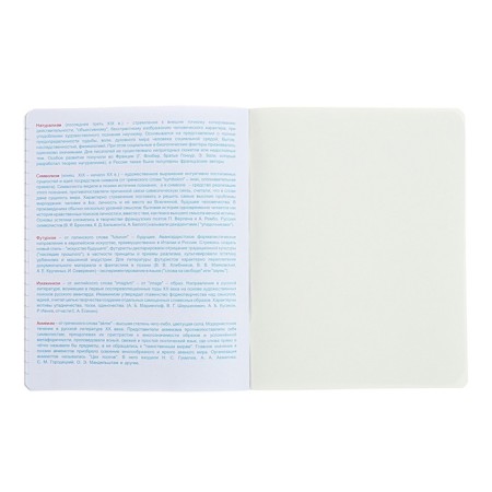 A notebook “Hints”, 48 sheets in a ruler, “Literature”, coated cardboard, matte lamination, Touch varnish, OFSET block-6