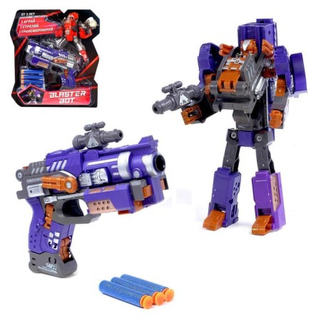 Blaster "Titan", transforms, shoots with soft bullets, purple color