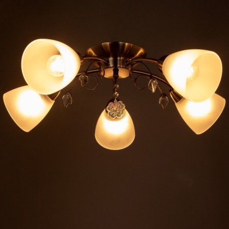 Olivia chandelier 5x40W E27 bronze 52x50x20 cm-3