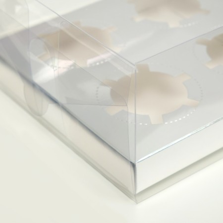 Box for 4 cupcakes, silver, 18.5 × 18 × 10 cm-2