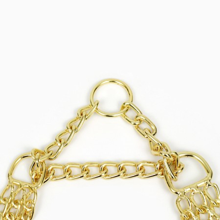 Collar - half -storage three -row, 40 cm, wire thickness 2 mm, golden-3