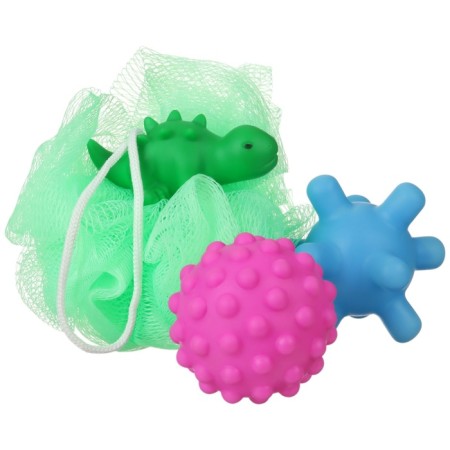 Dinosaver bath set, a washcloth with a toy, 2 tactile balls, crush me-7