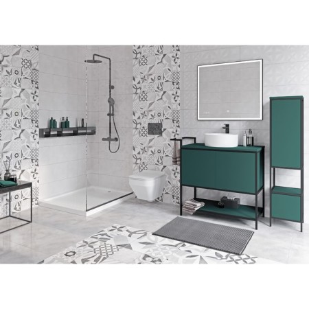 The shower system Cersanit Brasko Black A63112, thermostat., Shower 3 dir., Hose 150 mm, black-4