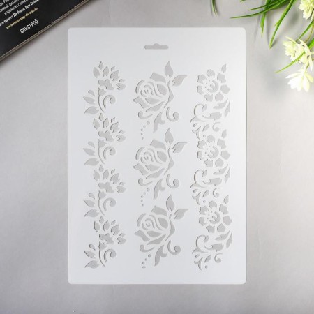 Stencil "Ornament of flowers" 21x31 cm