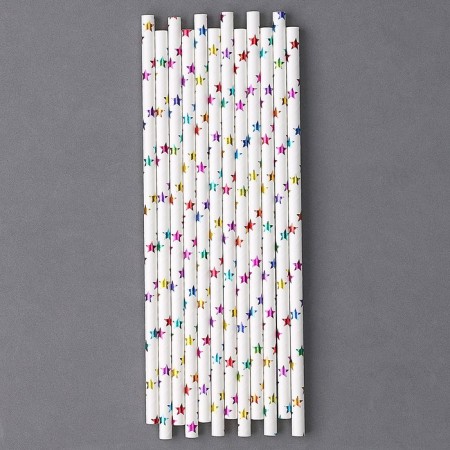 The pipe for the cocktail "Rainbow stars", a set of 12 pcs.
