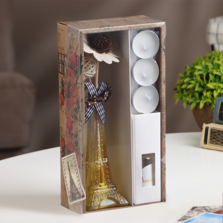 Set of gift "Paris" (diffuser and candles) orange, "wealth of aroma"-4