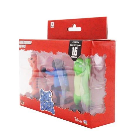Set of Gang Beasts figures, with a green hero in a suit, 3 pcs-1