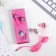 Headphones wired in the box, "unicorn", vacuum, pink