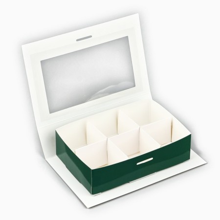 Box under 6 sweets with cells of "Happy New Year!" 14.8 x 9.5 x 3.5 cm, New Year-5