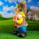 Garden figure "Dwarf with a basket of apples" 24x37cm