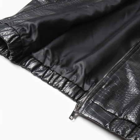 Bomber (jacket) Women's minku: Eco leather Black color, river 46-5