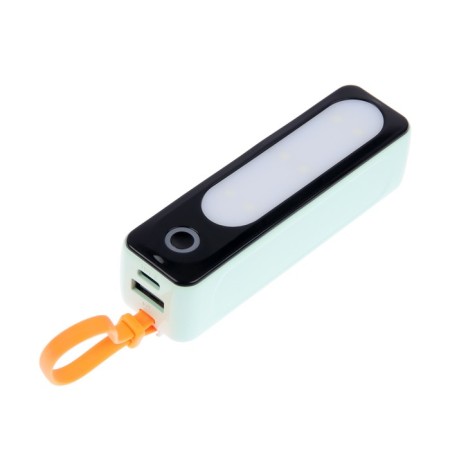 External battery DX151, 5000 mAh, USB, Type-C, Type-C cable, lantern, green-1