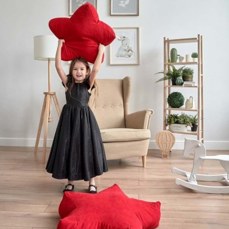 Decorative pillow "Stars", size 55x55x12 cm, red color-4