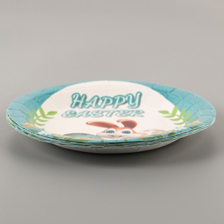 Paper plates "Light Easter" with a bunny, 6 pcs.-1