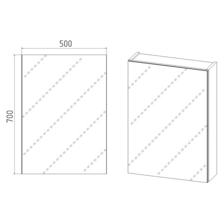 Viant mirror "Cuba 50" 160x500x700 mm, right/left, without light-3