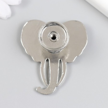 Handle for the casket metal "Elephant Head" silver 4.5x4.2 cm-2