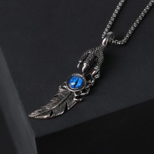 Pompeii pendant pendant, blue color in black silver, 70 cm