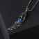 Pompeii pendant pendant, blue color in black silver, 70 cm