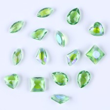 Decorative pebbles for creativity, set of 15 pcs., The color is light green, stones-from 6 to 14 mm