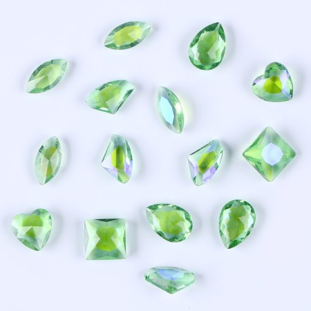 Decorative pebbles for creativity, set of 15 pcs., The color is light green, stones-from 6 to 14 mm