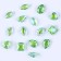 Decorative pebbles for creativity, set of 15 pcs., The color is light green, stones-from 6 to 14 mm