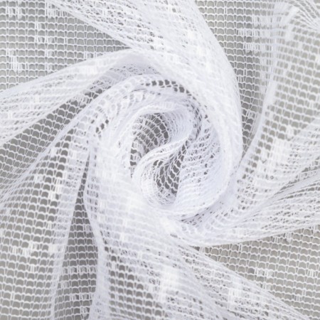 Tulle in a kitchen without curtain tape 165x170 cm, white color, 100% polyester-3