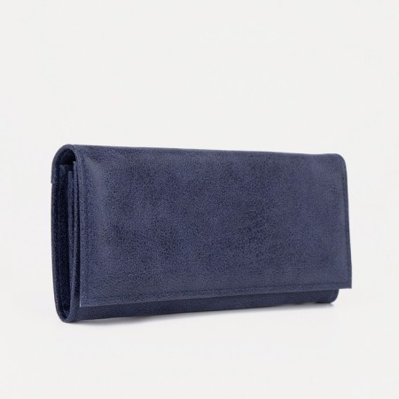 Women's wallet on the button, blue color