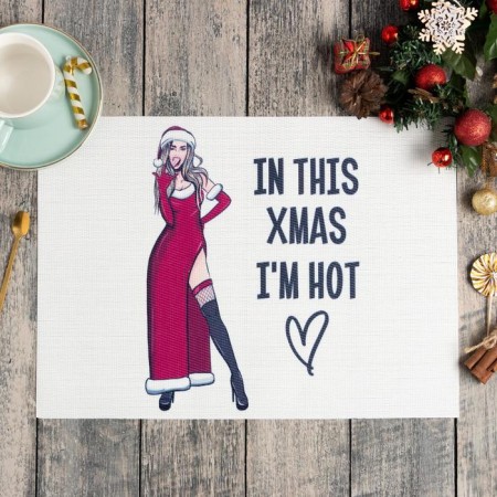 New Year's napkin on the table I am Hot PVC, 40x29 cm
