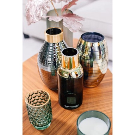 Decorative vase of glass with gold spraying, 143 × 143 × 235 mm, gold color-2