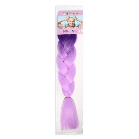 Zumba Kanecalon Two-color, corrugated, 60 cm, 100 g, color light violet/pink (#by44)-2