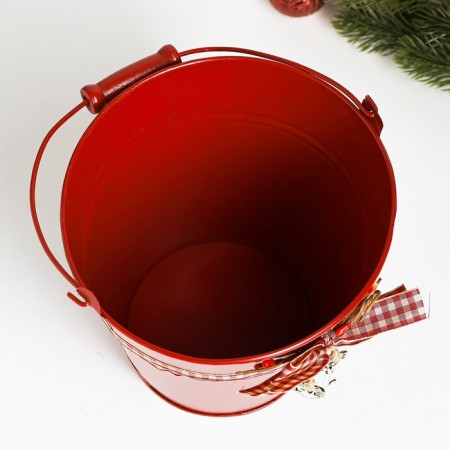 Kashpo "Vederko Rustad" Red, 15x15x14cm-4